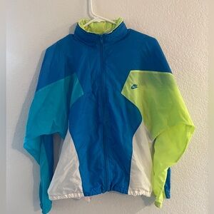 Nike Blue and Neon Green Windbreaker
